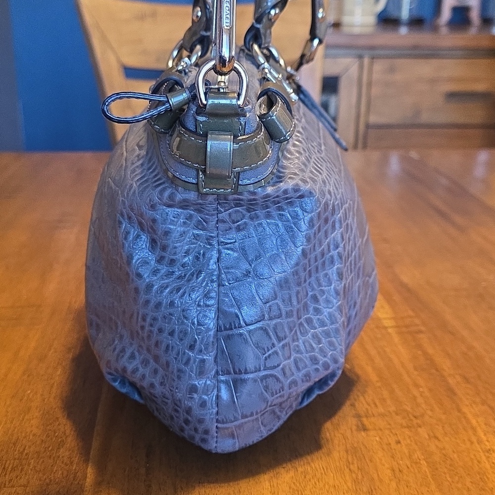 Coach Madison Crocodile Embossed Leather Satchel - Picture 5 of 16